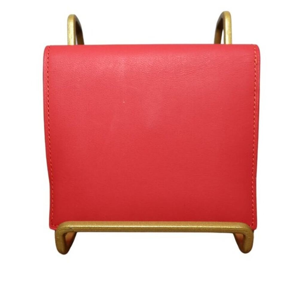 Pierre Cardin Scarlet Red Wallet Bifold 3 Card Slots & Coin Pocket Preppy French - Picture 2 of 10